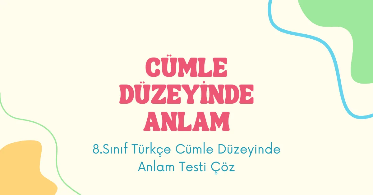 Cümle Düzeyinde Anlam Testi
