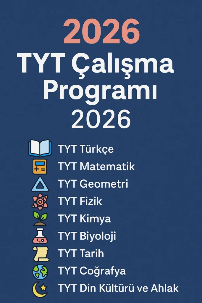 TYT Çalışma Programı 2026