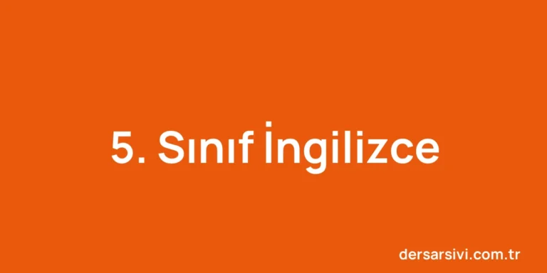 5. Sınıf İngilizce