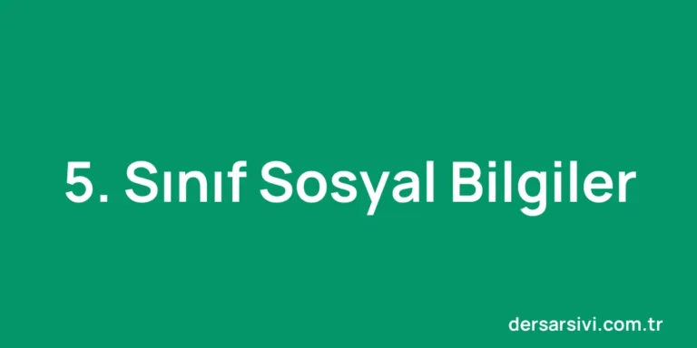 5. Sınıf Sosyal Bilgiler