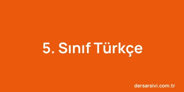 5. Sınıf Türkçe