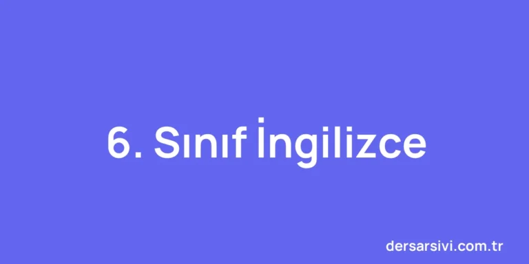 6. Sınıf İngilizce