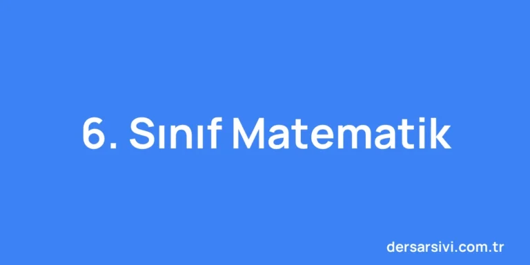 6. Sınıf Matematik