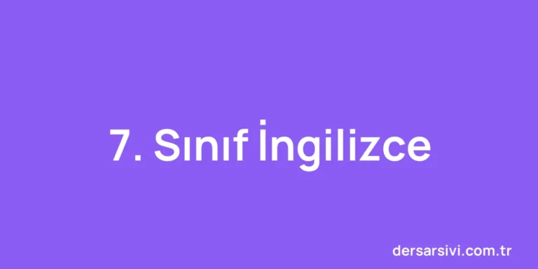 7. Sınıf İngilizce