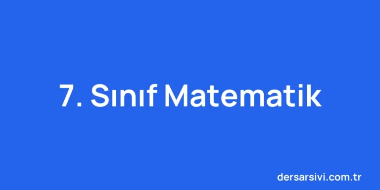 7. Sınıf Matematik